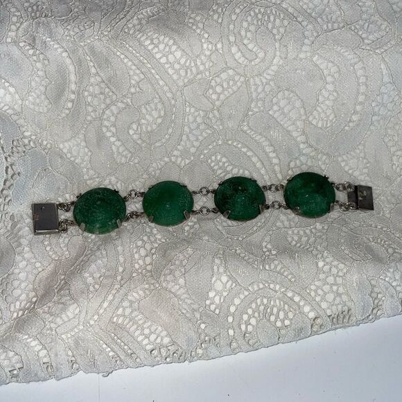 Elegant Vintage Green Aventurine Bracelet - Picture 5 of 9